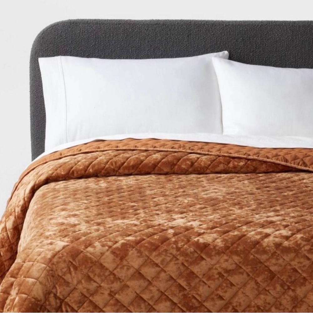 Threshold Velvet Quilt & Shams Camel
